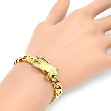 エルメス HERMES ブックルセリエ PM ダイヤ イエローゴールド K18YG ダイヤモンド ブレスレット 喜平チェーン 18K YG 750Au