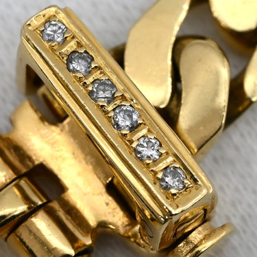 エルメス HERMES ブックルセリエ PM ダイヤ イエローゴールド K18YG ダイヤモンド ブレスレット 喜平チェーン 18K YG 750Au
