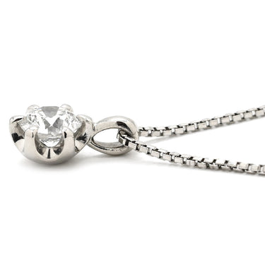 TASAKI TASAKI プラチナシルバー Pt900 ダイヤモンド Pt850(チェーン) ネックレス 1P 1石 1粒 Pt900 造幣局検定マーク ベネチアンチェーン