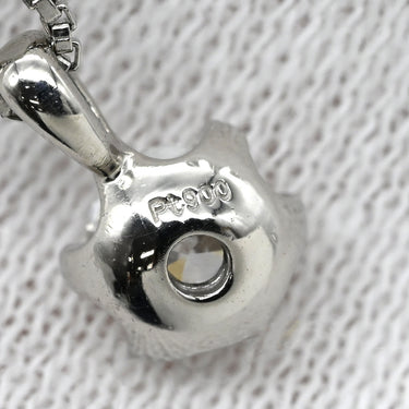 TASAKI TASAKI プラチナシルバー Pt900 ダイヤモンド Pt850(チェーン) ネックレス 1P 1石 1粒 Pt900 造幣局検定マーク ベネチアンチェーン