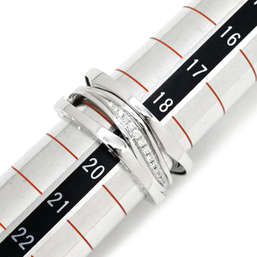 ブルガリ BVLGARI ビーゼロワン B-zero1 レジェンド 3バンド ダイヤ ホワイトゴールド K18WG ダイヤモンド #60 リング 指輪 750 18K 19号