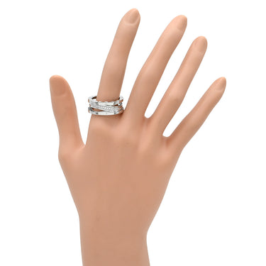 ブルガリ BVLGARI ビーゼロワン B-zero1 レジェンド 3バンド ダイヤ ホワイトゴールド K18WG ダイヤモンド #60 リング 指輪 750 18K 19号