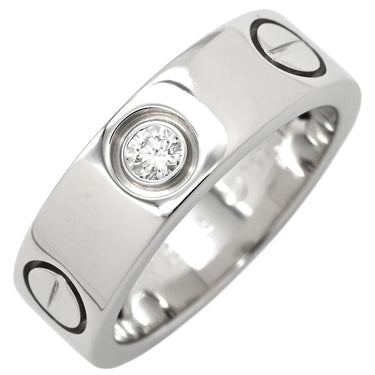 カルティエ Cartier ラブリング ハーフダイヤ B4032547 ホワイトゴールド K18WG ダイヤモンド #47 リング 指輪 LOVE Ring 750 18K 3P クラシックモデル 7号
