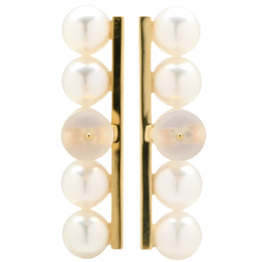 TASAKI TASAKI バランス プラス E-4463-18KYG パールホワイトXイエローゴールド K18YG パール ピアス あこやパール 750YG キャッチ他社品