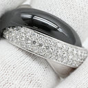 カルティエ Cartier トリニティ XL ダイヤモンド セラミック ホワイトゴールドXブラック K18WG セラミック #50(JP10) リング 指輪 750 パヴェ 黒セラミック 10号