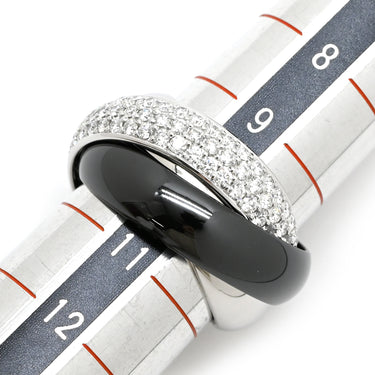 カルティエ Cartier トリニティ XL ダイヤモンド セラミック ホワイトゴールドXブラック K18WG セラミック #50(JP10) リング 指輪 750 パヴェ 黒セラミック 10号