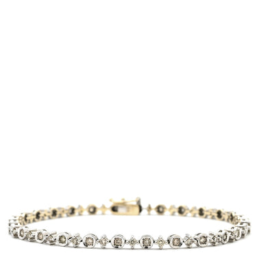 ノンブランド NON BRAND テニスブレスレット ホワイトゴールド K18WG ダイヤモンド ブレスレット Au750 K18 WG ベゼルセッティング ダイヤブレスレット