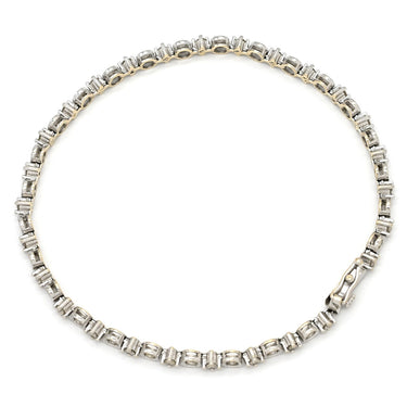 ノンブランド NON BRAND テニスブレスレット ホワイトゴールド K18WG ダイヤモンド ブレスレット Au750 K18 WG ベゼルセッティング ダイヤブレスレット