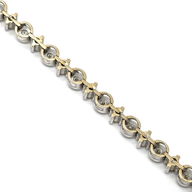 ノンブランド NON BRAND テニスブレスレット ホワイトゴールド K18WG ダイヤモンド ブレスレット Au750 K18 WG ベゼルセッティング ダイヤブレスレット