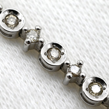 ノンブランド NON BRAND テニスブレスレット ホワイトゴールド K18WG ダイヤモンド ブレスレット Au750 K18 WG ベゼルセッティング ダイヤブレスレット