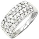 ノンブランド NON BRAND ダイヤモンド 1.0ct プラチナシルバー Pt900 ダイヤモンド リング 指輪 Pt900 パヴェ メレダイヤ 4列 4連 4ライン 幅広 ボリュームリング 12号