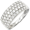 ノンブランド NON BRAND ダイヤモンド 1.0ct プラチナシルバー Pt900 ダイヤモンド リング 指輪 Pt900 パヴェ メレダイヤ 4列 4連 4ライン 幅広 ボリュームリング 12号