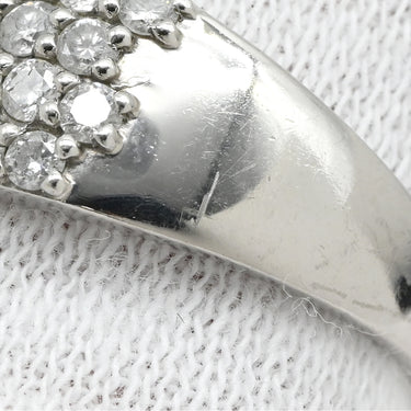 ノンブランド NON BRAND ダイヤモンド 1.0ct プラチナシルバー Pt900 ダイヤモンド リング 指輪 Pt900 パヴェ メレダイヤ 4列 4連 4ライン 幅広 ボリュームリング 12号