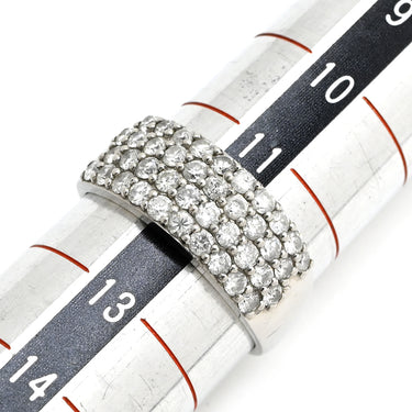 ノンブランド NON BRAND ダイヤモンド 1.0ct プラチナシルバー Pt900 ダイヤモンド リング 指輪 Pt900 パヴェ メレダイヤ 4列 4連 4ライン 幅広 ボリュームリング 12号