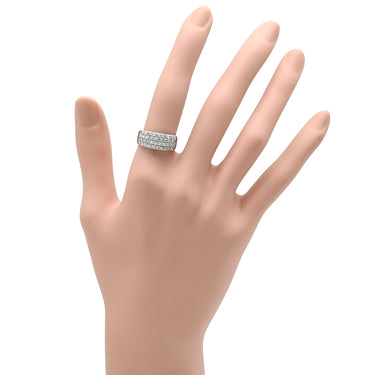 ノンブランド NON BRAND ダイヤモンド 1.0ct プラチナシルバー Pt900 ダイヤモンド リング 指輪 Pt900 パヴェ メレダイヤ 4列 4連 4ライン 幅広 ボリュームリング 12号