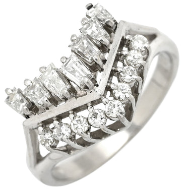 ノンブランド NON BRAND ダイヤモンド 0.52 0.17ct プラチナシルバー Pt900 ダイヤモンド リング 指輪 V字 Vライン プラチナ900 PM900 12号