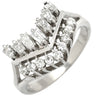 ノンブランド NON BRAND ダイヤモンド 0.52 0.17ct プラチナシルバー Pt900 ダイヤモンド リング 指輪 V字 Vライン プラチナ900 PM900 12号