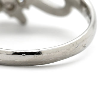 ノンブランド NON BRAND ダイヤ 0.56ct プラチナシルバー Pt900 ダイヤモンド リング 指輪 Pt900 9P 9石 9粒 ブリリアントカット フラワー 花モチーフ ウェーブ 11号