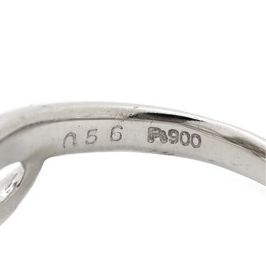 ノンブランド NON BRAND ダイヤ 0.56ct プラチナシルバー Pt900 ダイヤモンド リング 指輪 Pt900 9P 9石 9粒 ブリリアントカット フラワー 花モチーフ ウェーブ 11号