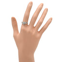 ノンブランド NON BRAND ダイヤ 0.56ct プラチナシルバー Pt900 ダイヤモンド リング 指輪 Pt900 9P 9石 9粒 ブリリアントカット フラワー 花モチーフ ウェーブ 11号