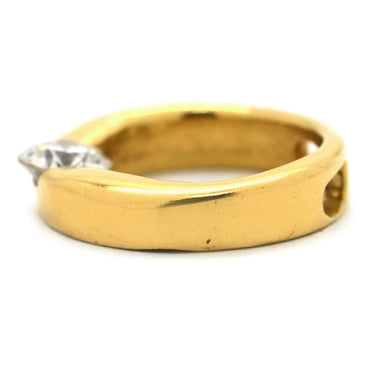ノンブランド NON BRAND ダイヤ 0.19ct イエローゴールド K18YG ダイヤモンド ペンダントトップ Au750 18K 1P 1石 1粒 ソリティア サークル リングモチーフ