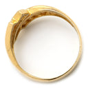 ノンブランド NON BRAND ダイヤ 0.50ct イエローゴールド K18YG ダイヤモンド リング 指輪 Au750 18K 18金 メレダイヤ 15P 15石 15粒 クロスライン ジグザグデザイン ウェーブ バイパス 11号