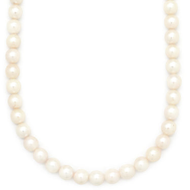 ノンブランド NON BRAND あこやパール 6.5-7.0mm パールホワイト×シルバー シルバー パール ネックレス アコヤ 真珠 silver 1連 ラウンドシェイプ