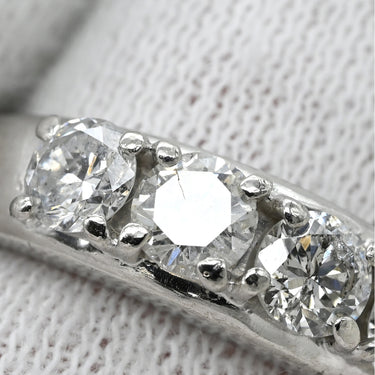 ノンブランド NON BRAND ダイヤ 1.04ct プラチナシルバー Pt900 ダイヤモンド リング 指輪 Pt900 5P 5石 5粒 一文字デザイン ラインストーン エンゲージ ブライダル 11号