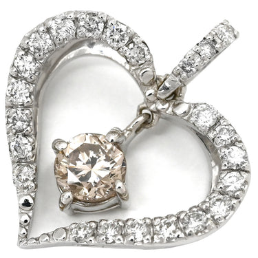 ノンブランド NON BRAND ハートモチーフ ダイヤ 0.24ct ホワイトゴールド K18WG ダイヤモンド ペンダントトップ 1Pダイヤ 1石 1粒 メレダイヤ ネックレストップ