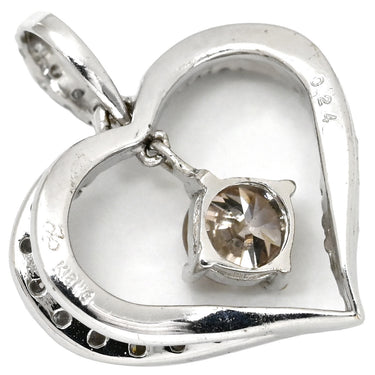 ノンブランド NON BRAND ハートモチーフ ダイヤ 0.24ct ホワイトゴールド K18WG ダイヤモンド ペンダントトップ 1Pダイヤ 1石 1粒 メレダイヤ ネックレストップ