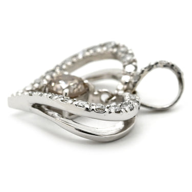 ノンブランド NON BRAND ハートモチーフ ダイヤ 0.24ct ホワイトゴールド K18WG ダイヤモンド ペンダントトップ 1Pダイヤ 1石 1粒 メレダイヤ ネックレストップ