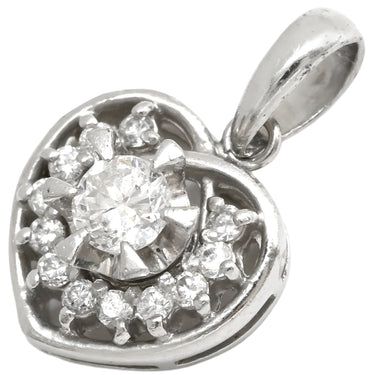 ノンブランド NON BRAND プラチナム ダイヤ 0.42ct プラチナシルバー Pt900 ダイヤモンド ペンダントトップ 1P 1石 1粒 Pt900 ハートモチーフ