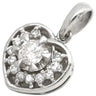 ノンブランド NON BRAND プラチナム ダイヤ 0.42ct プラチナシルバー Pt900 ダイヤモンド ペンダントトップ 1P 1石 1粒 Pt900 ハートモチーフ