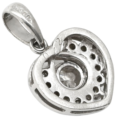 ノンブランド NON BRAND プラチナム ダイヤ 0.42ct プラチナシルバー Pt900 ダイヤモンド ペンダントトップ 1P 1石 1粒 Pt900 ハートモチーフ