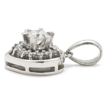 ノンブランド NON BRAND プラチナム ダイヤ 0.42ct プラチナシルバー Pt900 ダイヤモンド ペンダントトップ 1P 1石 1粒 Pt900 ハートモチーフ