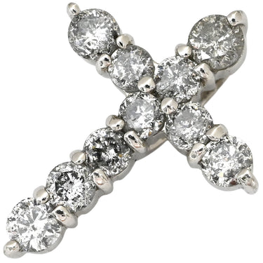 ノンブランド NON BRAND クロス ダイヤモンド 0.5ct プラチナシルバー Pt900 ダイヤモンド ペンダントトップ 10石 10P 十字架 プラチナ ネックレストップ ペンダントヘッド