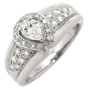 ノンブランド NON BRAND SI2 ダイヤ 0.321ct プラチナシルバー Pt900 ダイヤモンド リング 指輪 Pt900 ペアシェイプ ヘイローデザイン パヴェ エンゲージ ブライダル 13号