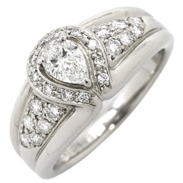 ノンブランド NON BRAND SI2 ダイヤ 0.321ct プラチナシルバー Pt900 ダイヤモンド リング 指輪 Pt900 ペアシェイプ ヘイローデザイン パヴェ エンゲージ ブライダル 13号