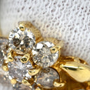 ノンブランド NON BRAND ダイヤ 1.0ct イエローゴールド K18YG ダイヤモンド リング 指輪 Au750 18K 18金 10P 10石 10粒 フラワーモチーフ 花 パヴェダイヤ クラスターセッティング 9号