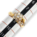 ノンブランド NON BRAND ダイヤ 1.0ct イエローゴールド K18YG ダイヤモンド リング 指輪 Au750 18K 18金 10P 10石 10粒 フラワーモチーフ 花 パヴェダイヤ クラスターセッティング 9号