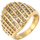 ノンブランド NON BRAND ダイヤモンド 1.00ct イエローゴールド K18YG ダイヤモンド リング 指輪 K18YG パヴェ メレダイヤ 幅広 ボリュームリング 9.5号