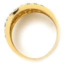ノンブランド NON BRAND ダイヤモンド 1.00ct イエローゴールド K18YG ダイヤモンド リング 指輪 K18YG パヴェ メレダイヤ 幅広 ボリュームリング 9.5号