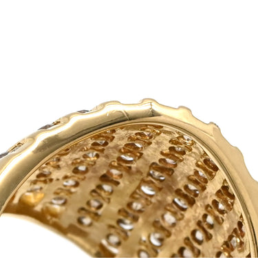 ノンブランド NON BRAND ダイヤモンド 1.00ct イエローゴールド K18YG ダイヤモンド リング 指輪 K18YG パヴェ メレダイヤ 幅広 ボリュームリング 9.5号