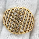 ノンブランド NON BRAND ダイヤモンド 1.00ct イエローゴールド K18YG ダイヤモンド リング 指輪 K18YG パヴェ メレダイヤ 幅広 ボリュームリング 9.5号