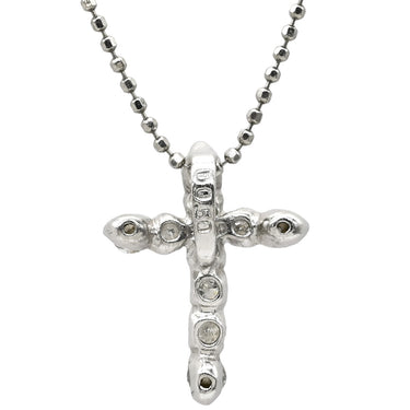 ノンブランド NON BRAND ダイヤ ペンダント プラチナシルバー Pt900 ダイヤモンド Pt850(チェーン) ネックレス 十字架 クロスネックレス ダイヤモンド ダイア 10石 10P 10粒