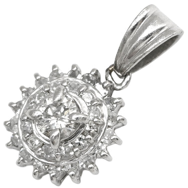 ノンブランド NON BRAND ダイヤモンド 0.3ct プラチナシルバー Pt ダイヤモンド ペンダントトップ Pt プラチナ パヴェ ヘイローデザイン 花 フラワー 太陽モチーフ