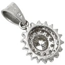 ノンブランド NON BRAND ダイヤモンド 0.3ct プラチナシルバー Pt ダイヤモンド ペンダントトップ Pt プラチナ パヴェ ヘイローデザイン 花 フラワー 太陽モチーフ