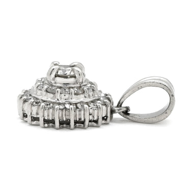 ノンブランド NON BRAND ダイヤモンド 0.3ct プラチナシルバー Pt ダイヤモンド ペンダントトップ Pt プラチナ パヴェ ヘイローデザイン 花 フラワー 太陽モチーフ