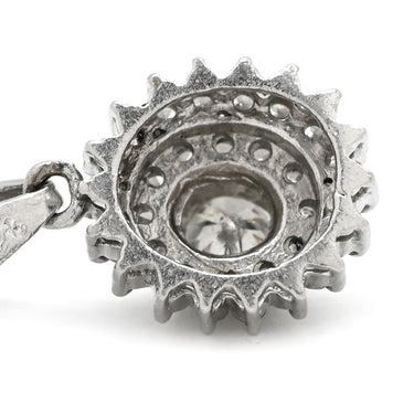 ノンブランド NON BRAND ダイヤモンド 0.3ct プラチナシルバー Pt ダイヤモンド ペンダントトップ Pt プラチナ パヴェ ヘイローデザイン 花 フラワー 太陽モチーフ