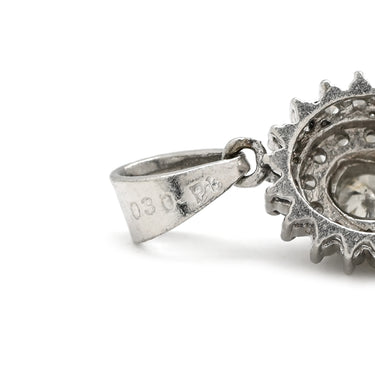 ノンブランド NON BRAND ダイヤモンド 0.3ct プラチナシルバー Pt ダイヤモンド ペンダントトップ Pt プラチナ パヴェ ヘイローデザイン 花 フラワー 太陽モチーフ